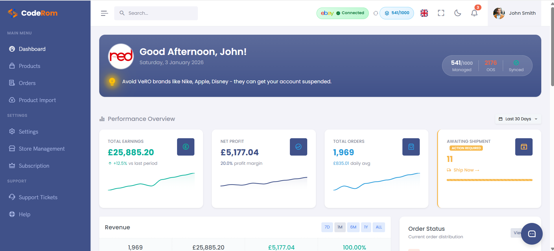 CodeRom Dashboard