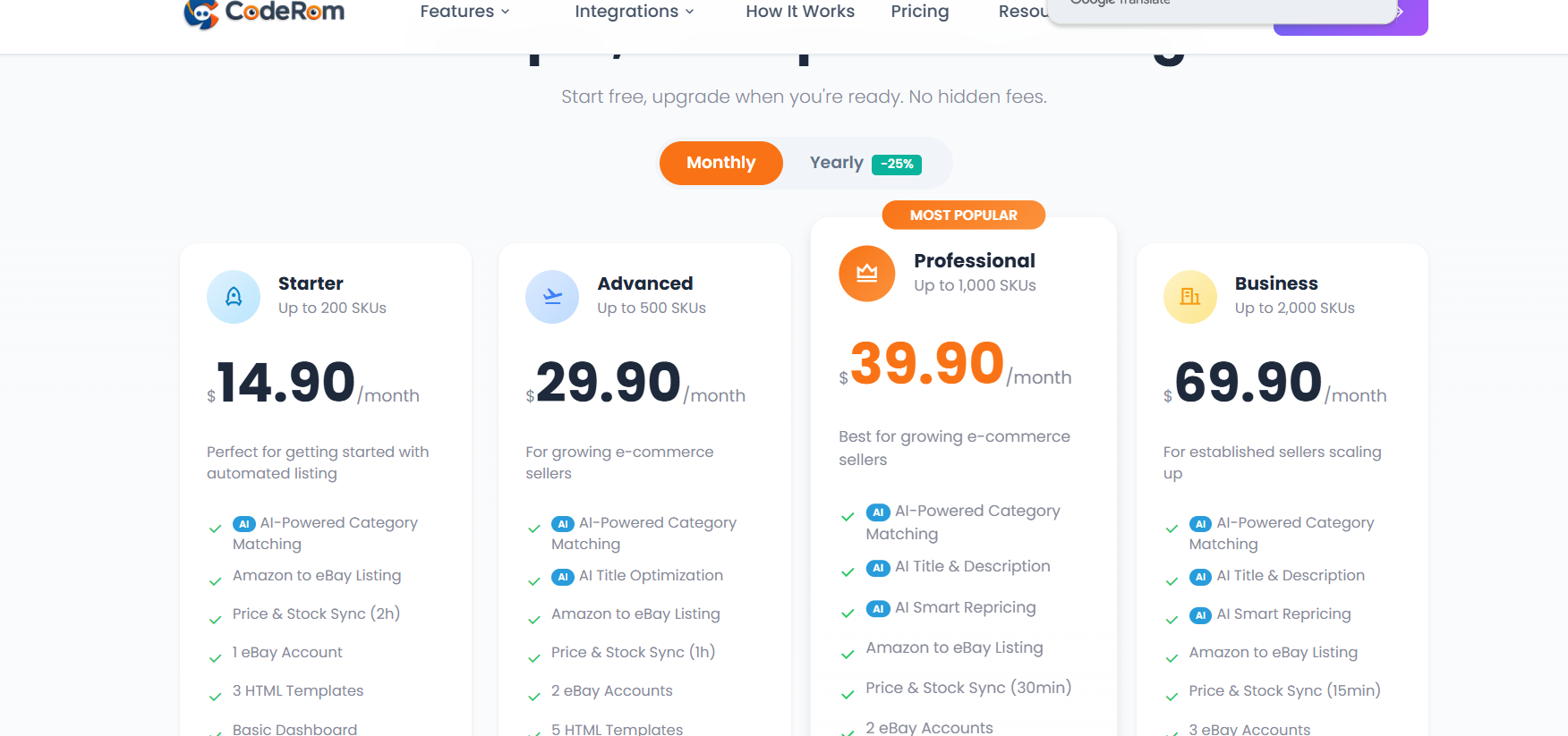 Subscription plans overview