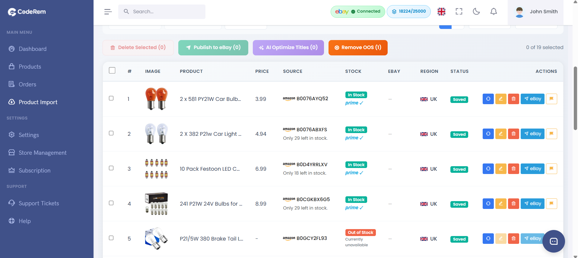 Bulk import troubleshooting view